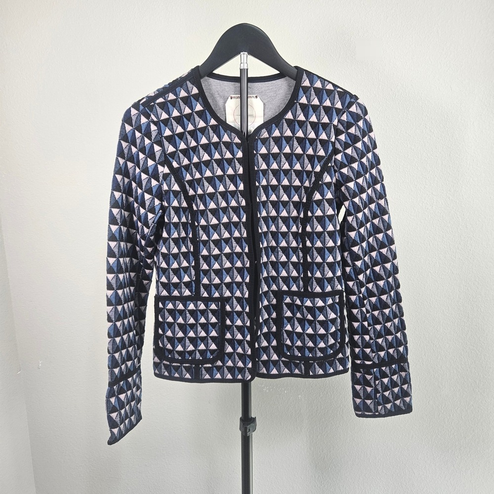 Hei Hei Anthropologie‎ Knit Jacket Women Size S Geometric Triangle Open Front